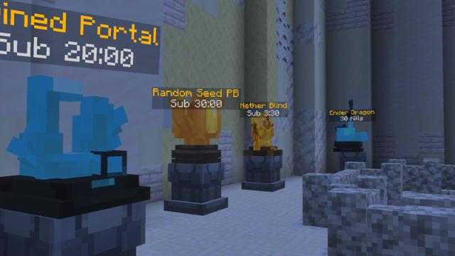 Screenshot of the Minecraft Bedrock Marketplace product Speedrun World created by Timbers Studio Ltd.