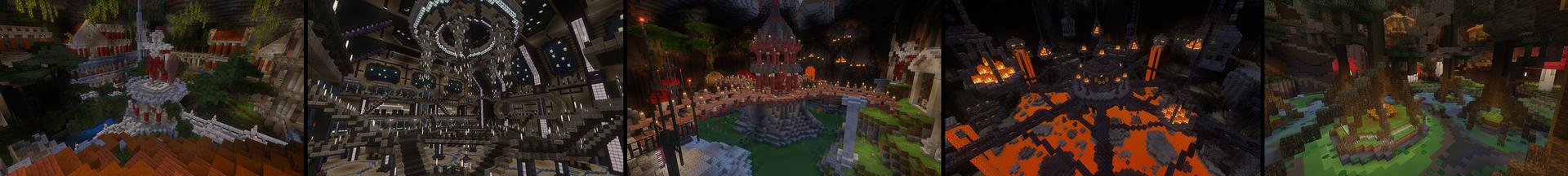 Panorama of the Minecraft Bedrock Marketplace product Battle Mini Games created by Time Trap Studios.