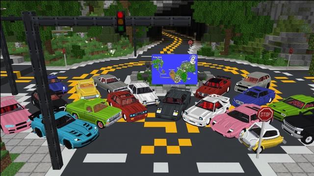 Screenshot of the Minecraft Bedrock Marketplace product Cars Of The World created by Time Trap Studios.