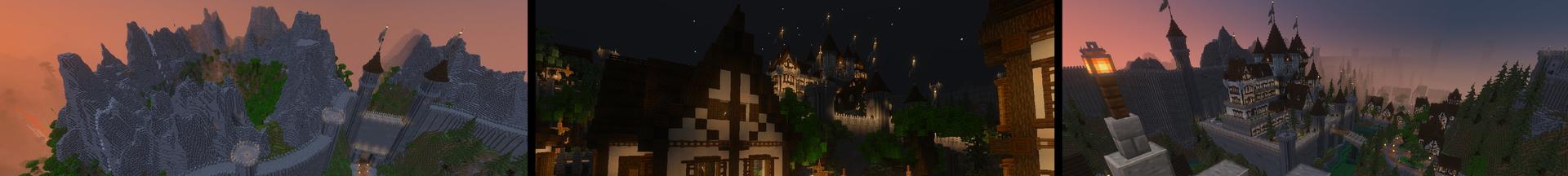 Panorama of the Minecraft Bedrock Marketplace product Fortress Kingdom created by Time Trap Studios.