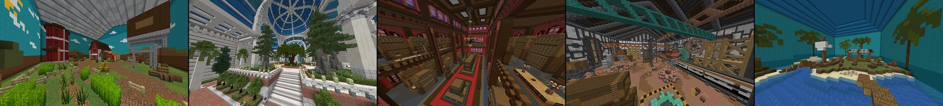 Panorama of the Minecraft Bedrock Marketplace product Hide & Seek created by Time Trap Studios.