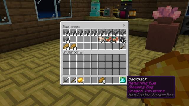 Screenshot of the Minecraft Bedrock Marketplace product Backpacks Mix & Match created by TNTgames.