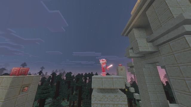 Screenshot of the Minecraft Bedrock Marketplace product Crimson Climb Add-On created by TNTgames.