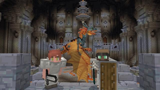 Screenshot of the Minecraft Bedrock Marketplace product Dragons + Dinosaurs created by TNTgames.