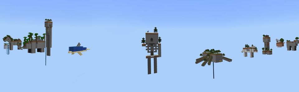 Panorama of the Minecraft Bedrock Marketplace product Skyblock Mob Islands created by TNTgames.