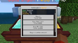 Screenshot of the Minecraft Bedrock Marketplace product Economy+ created by Tomhmagic Creations.