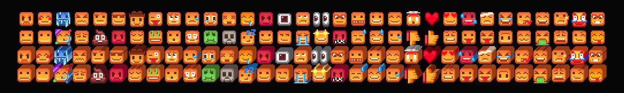 Panorama of the Minecraft Bedrock Marketplace product Emojis created by Tomhmagic Creations.