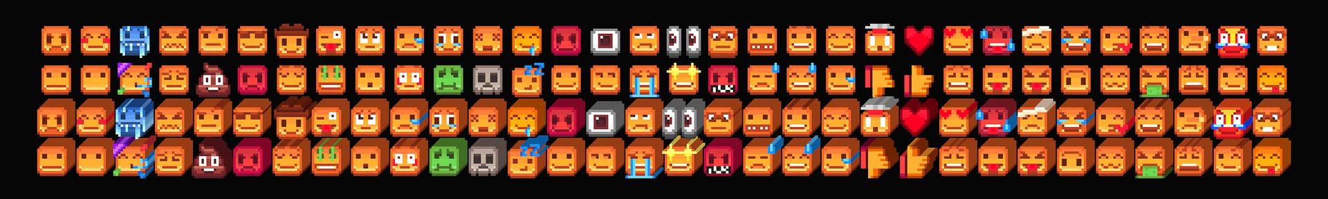 Panorama of the Minecraft Bedrock Marketplace product Emojis created by Tomhmagic Creations.