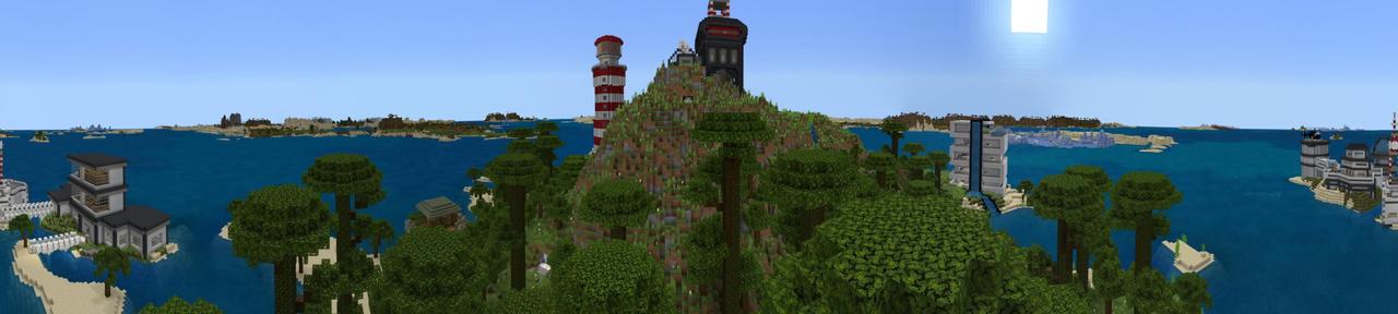 Panorama of the Minecraft Bedrock Marketplace product Island Escape created by Tomhmagic Creations.