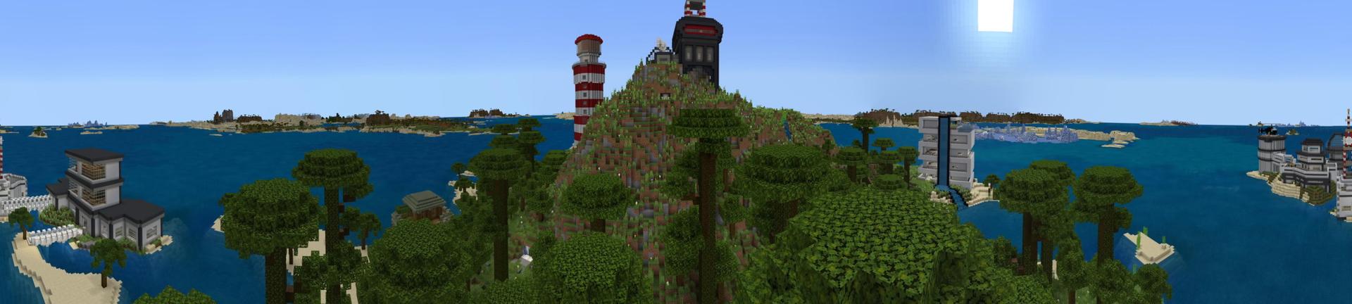 Panorama of the Minecraft Bedrock Marketplace product Island Escape created by Tomhmagic Creations.