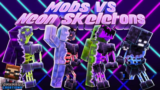 Thumbnail of the Minecraft Bedrock Marketplace product Mobs vs Neon Skeletons created by Tomhmagic Creations.