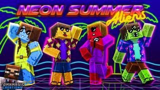Thumbnail of the Minecraft Bedrock Marketplace product Neon Summer Aliens created by Tomhmagic Creations.