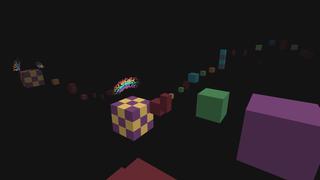 Screenshot of the Minecraft Bedrock Marketplace product Parkour: Rainbow Race created by Tomhmagic Creations.