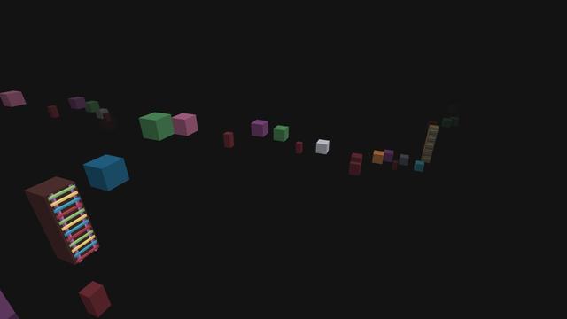 Screenshot of the Minecraft Bedrock Marketplace product Parkour: Rainbow Race created by Tomhmagic Creations.