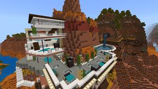 Screenshot of the Minecraft Bedrock Marketplace product Rich Hillside Mansion created by Tomhmagic Creations.