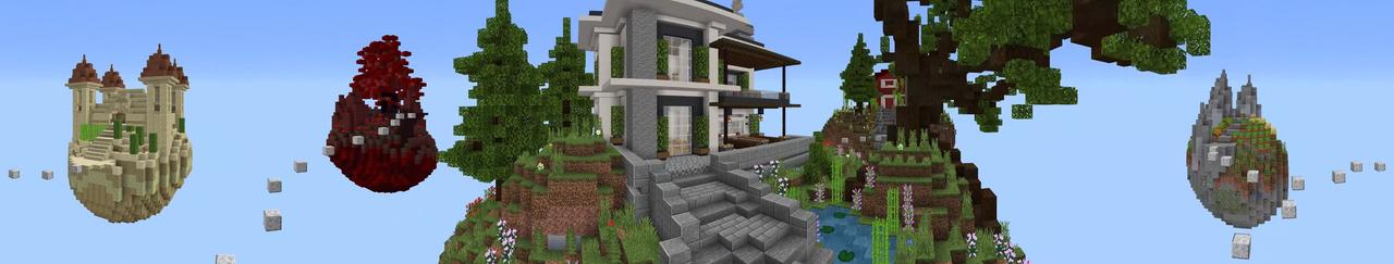 Panorama of the Minecraft Bedrock Marketplace product Skyblock Parkour created by Tomhmagic Creations.