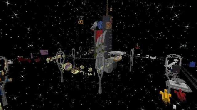 Screenshot of the Minecraft Bedrock Marketplace product Space Parkour created by Tomhmagic Creations.