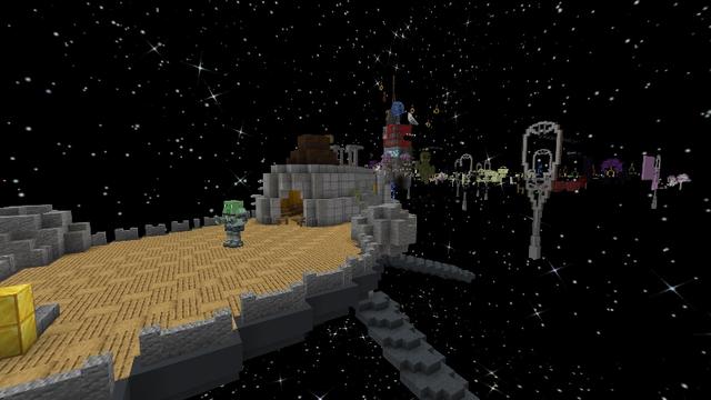 Screenshot of the Minecraft Bedrock Marketplace product Space Parkour created by Tomhmagic Creations.