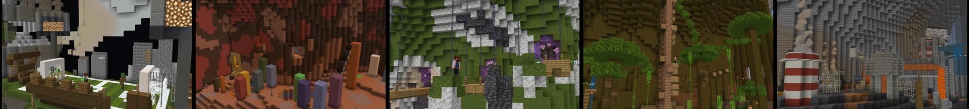 Panorama of the Minecraft Bedrock Marketplace product Spiral Parkour created by Tomhmagic Creations.