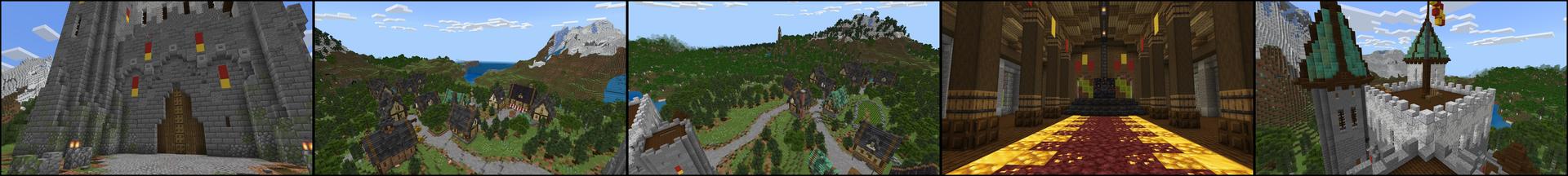 Panorama of the Minecraft Bedrock Marketplace product Valley Kingdom created by Tomhmagic Creations.