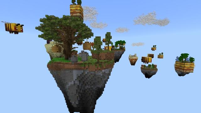 Screenshot of the Minecraft Bedrock Marketplace product Bee Skyblock created by Tristan Productions.