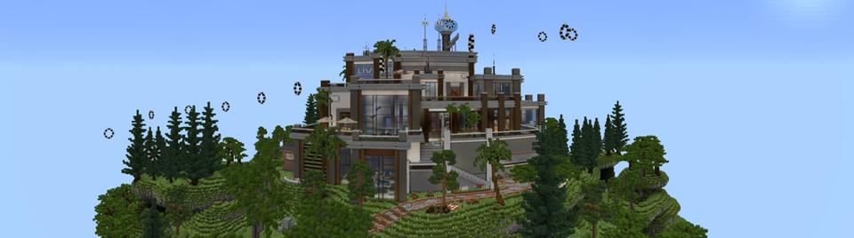 Panorama of the Minecraft Bedrock Marketplace product Billionaire Mansion Bunker created by Tristan Productions.