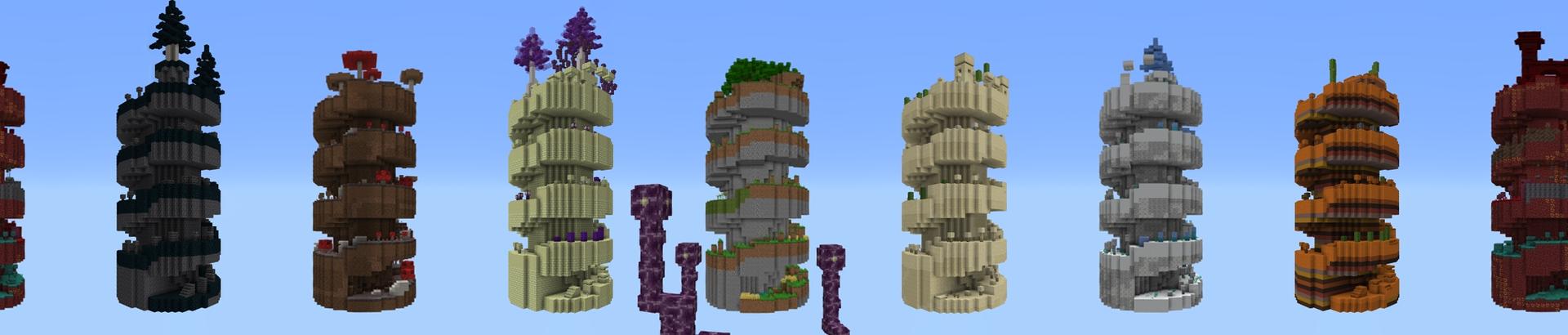 Panorama of the Minecraft Bedrock Marketplace product Biomes Parkour created by Tristan Productions.