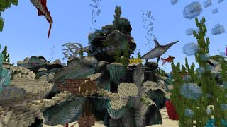 Screenshot of the Minecraft Bedrock Marketplace product Coral Parkour created by Tristan Productions.