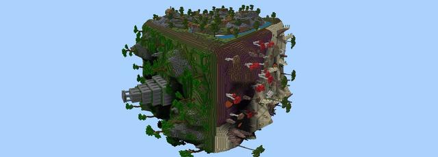 Panorama of the Minecraft Bedrock Marketplace product Earth Skyblock created by Tristan Productions.