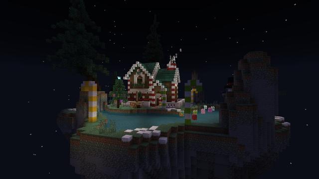 Screenshot of the Minecraft Bedrock Marketplace product Holiday Skyblock created by Tristan Productions.