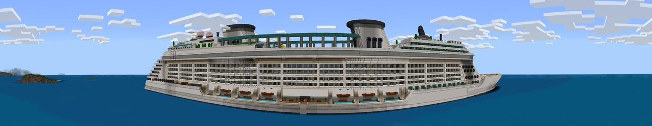 Panorama of the Minecraft Bedrock Marketplace product Luxury Cruise Ship created by Tristan Productions.