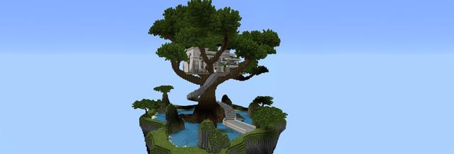Panorama of the Minecraft Bedrock Marketplace product Mega Mansion Tree House created by Tristan Productions.