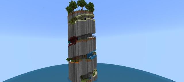 Panorama of the Minecraft Bedrock Marketplace product Mini Spiral Parkour created by Tristan Productions.