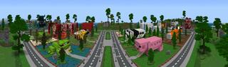 Panorama of the Minecraft Bedrock Marketplace product Mob House City created by Tristan Productions.