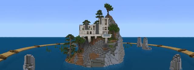 Panorama of the Minecraft Bedrock Marketplace product Modern Mansion created by Tristan Productions.