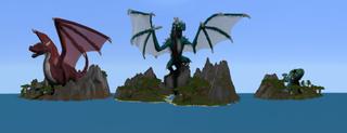 Panorama of the Minecraft Bedrock Marketplace product Noob Pro Hacker Dragons created by Tristan Productions.