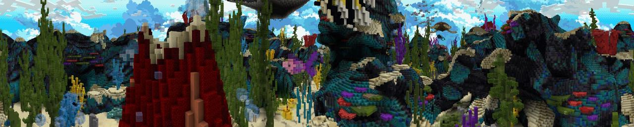 Panorama of the Minecraft Bedrock Marketplace product Ocean Parkour created by Tristan Productions.
