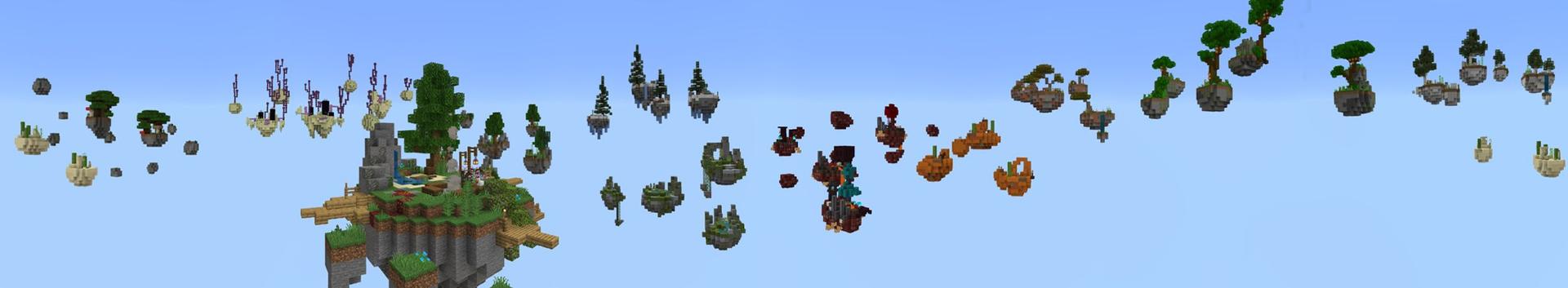 Panorama of the Minecraft Bedrock Marketplace product Skyblock Adventures created by Tristan Productions.