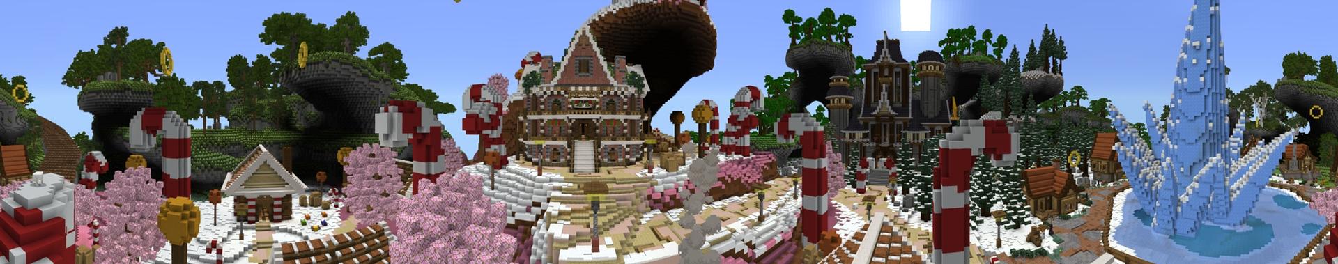 Panorama of the Minecraft Bedrock Marketplace product Winter Mansion Bunker created by Tristan Productions.