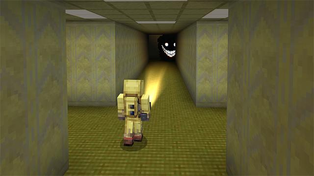 Screenshot of the Minecraft Bedrock Marketplace product BACKROOMS Add-On created by Tsunami Studios.