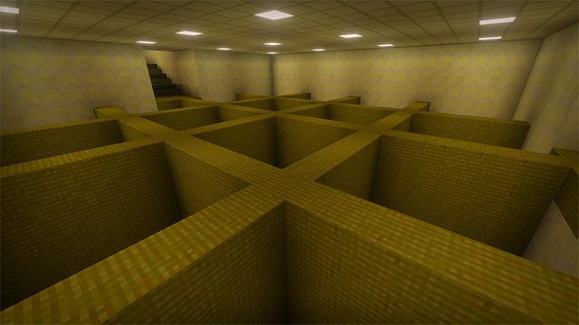 Screenshot of the Minecraft Bedrock Marketplace product BACKROOMS Add-On created by Tsunami Studios.