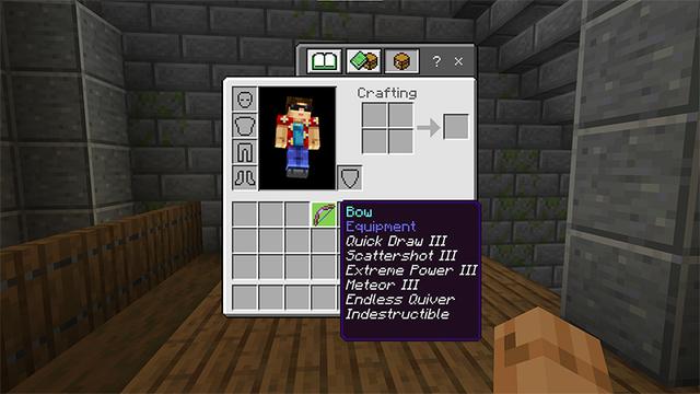 Screenshot of the Minecraft Bedrock Marketplace product Enchantment Expansion created by Tsunami Studios.