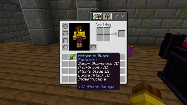 Screenshot of the Minecraft Bedrock Marketplace product Enchantment Expansion created by Tsunami Studios.