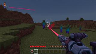 Screenshot of the Minecraft Bedrock Marketplace product LASER BLASTERS created by Tsunami Studios.