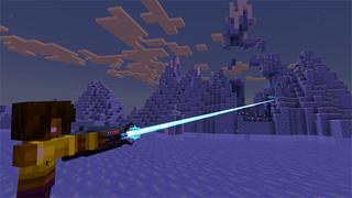 Screenshot of the Minecraft Bedrock Marketplace product LASER BLASTERS created by Tsunami Studios.