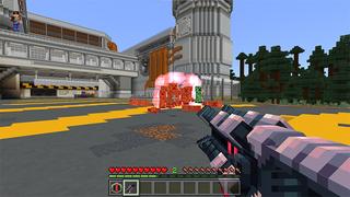Screenshot of the Minecraft Bedrock Marketplace product LASER BLASTERS created by Tsunami Studios.