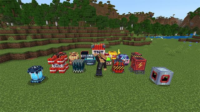 Screenshot of the Minecraft Bedrock Marketplace product More TNT! Add-On created by Tsunami Studios.