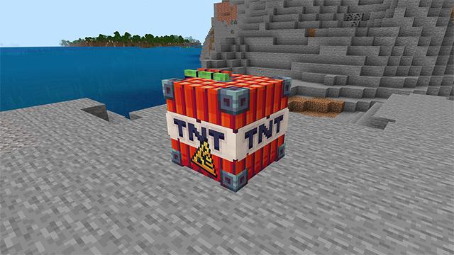 Screenshot of the Minecraft Bedrock Marketplace product More TNT! Add-On created by Tsunami Studios.