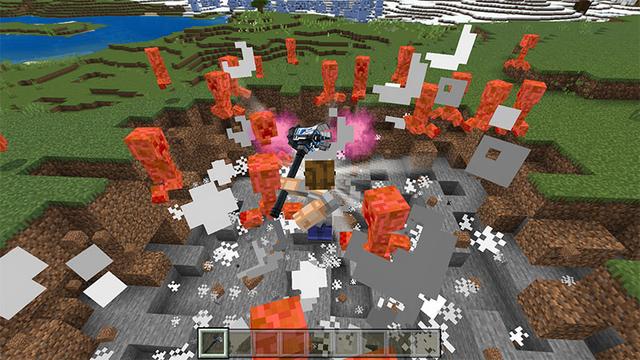 Screenshot of the Minecraft Bedrock Marketplace product SCI-FI WEAPONS created by Tsunami Studios.