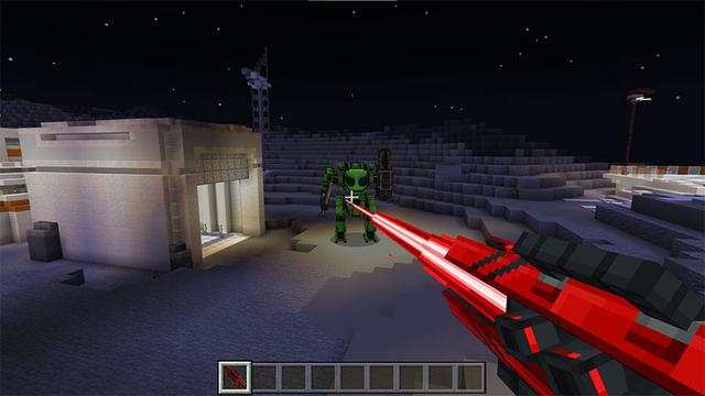 Screenshot of the Minecraft Bedrock Marketplace product SCI-FI WEAPONS created by Tsunami Studios.